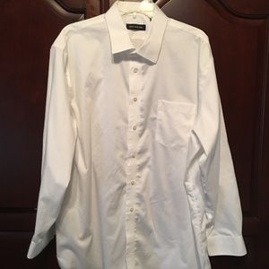 Jones NY Men's White Button Shirt - 18.5/ 34-35